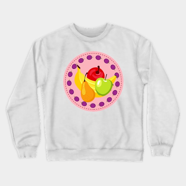 Cute Fruit Stamp Crewneck Sweatshirt by SWON Design